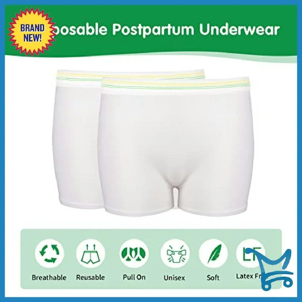 12 Pack Mesh Postpartum Underwear S/M Washable Breathable Hospital Recovery